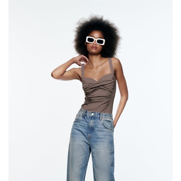 Zara straps draped bodysuit - Picture 1 of 8